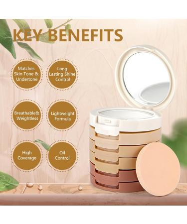 FantasyDay 5 in 1 Makeup Setting Powder Pressed Powder Cosmetics Powder Foundation Longwear Coverage with a Mattifying Finish Water- and Heat-Resistant Shine & Oil Control - Buy Online on SooperMarket.com