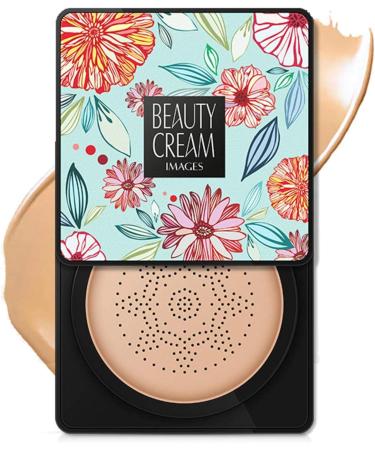Hudhow's Foundation Mushroom Head - Natural Concealer BB Cream | Moisturizing Air Cushion Makeup Base in Natural Color - Buy Online on SooperMarket.com