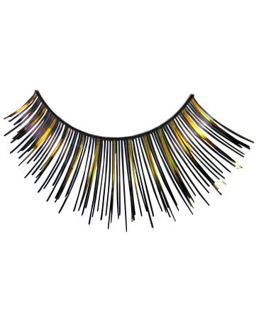Eulenspiegel 000076 - Artificial eyelashes black/gold 1 ml special eyelash glue instructions for carnival theme party