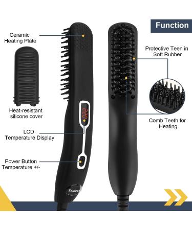 Fayler Bart Gl tteisen Beard Straightener | Beard Glades for Men | 6 Adjustable Temperatures LCD Display Smooth & Style Your Beard! - Buy Online on SooperMarket.com