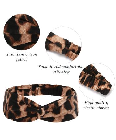 Folora Leopard Print Twisted Criss Cross Headbands for Women & Girls - Set of 4 - Buy Online on SooperMarket.com