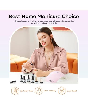 Modelones 32Pcs Pastel Gel Nail Polish Kit 28 Colors Macarons Summer Glitters Gel Polish with Glossy& Glitter& Matte Top Coat Base Coat Starter Kit Soak Off UV Nail Gel Nails Art Manicure Gifts Pastel Blue - Buy Online on SooperMarket.com