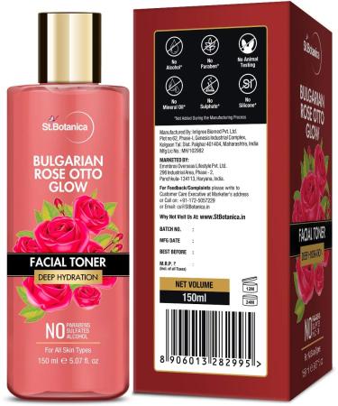StBotanica Bulgarian Rose Otto Glow Toner | Deep Hydration | Paraben & SLS Free - 150ml - Buy Online on SooperMarket.com