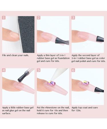 Saviland 5-In-1 Sheer Pink Rubber Base Gel Nail Polish - Strengthener for Starters & Professionals - Home DIY - Buy Online on SooperMarket.com