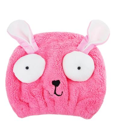 OFKPO Microfiber Absorbent Towel Cap Kids Towel Turban/Quick Dry Hair Towel Swimming Cap(Pink)