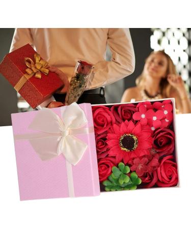 Simulation Flower Bath Soap Women Exquisite Flower Soap Gift Box for Birthday Valentines Day Christmas for Her Women Teens Girls Mom Birthdays (Red) - Buy Online on SooperMarket.com