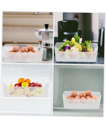 EXCEART 3pcs Small Shelf And Containers for Organizing Bin Fruit Container Size Holder Refrigerator Transparent 25.5X9.5X8.5CM - Buy Online on SooperMarket.com