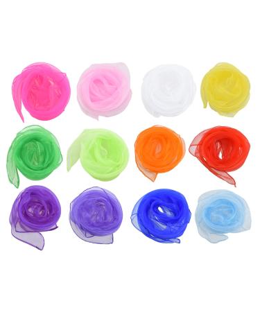 Linkbro Scarves 12 Pack Juggling Scarves for Sensory Tool Dancing Juggling 60 x 60cm