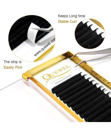 QUEWEL 0.05 C Curl 12mm Volume Eyelash Extensions - Self-Fanned Easy Fan Lashes for Enhanced Volume | International Shipping - Buy Online on SooperMarket.com