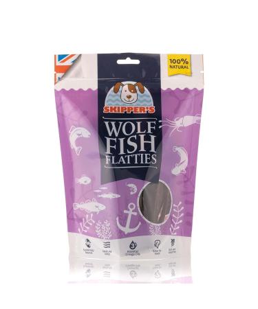 SKIPPER'S Wolf Fish Skin Flatties - Air Dried Grain Free Dog Treats Healthy & Long Lasting Natural Dog Dental Chews High in Protein with Essential Omega 3 & 6 Oils | Great for Teeth Regular (250g) 250 g (Pack of 1) Regular