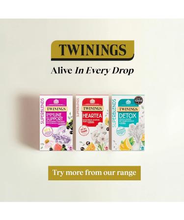 Twinings Superblends Defence Tea - Citrus & Ginger Green Tea with Echinacea & Vitamin C - 80 Biodegradable Tea Bags - Buy Online on SooperMarket.com