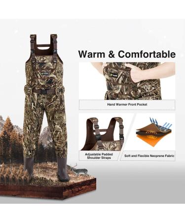 TIDEWE Men's Realtree MAX5 Camo Chest Waders with Boots Hanger - Waterproof Fishing & Hunting Waders - Buy Online on SooperMarket.com