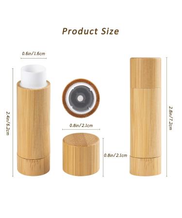 6 Refillable Bamboo Lip Balm Tubes - Merysan 5ml Empty Lipstick Sleeves for DIY Homemade Lip Balm - Buy Online on SooperMarket.com