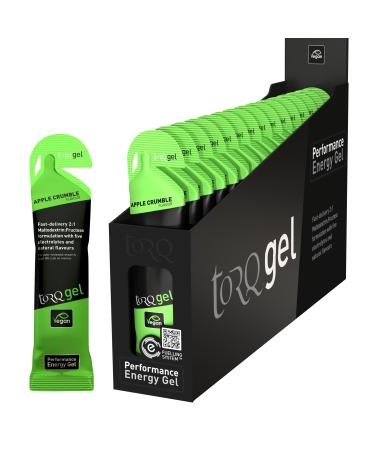 Torq Energy Gel Apple Crumble - Sports Cycling Running Gels with 30 g Carbohydrates Box of 15