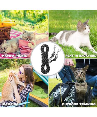 SCIROKKO Reflective Cat Leash - 30ft Escape Proof Durable Walking Lead for Kittens, Puppies, Rabbits - Black - Buy Online on SooperMarket.com