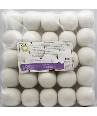 Wooland Wholesale Bulk Laundry XL Premium Wool Dryer Balls - 100% New Zealand Organic Wool Natural Fabric Softener for Sensitive Skin Babies (75 Count)