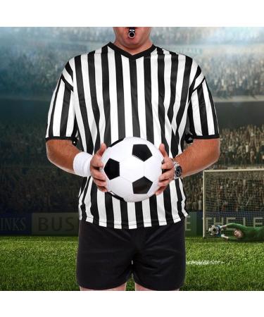 Facynde Striped Referee Shirt for Men | V-Neck XXL - Ideal for Football Basketball & Sports - Buy Online on SooperMarket.com