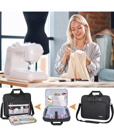 LLYWCM Embroidery Project Bag - Multifunctional Storage for Floss, Crochet Hooks & Sewing Accessories (Black) - Buy Online on SooperMarket.com