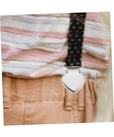 Premium Peach Heart Clips - 30 Pack Metal Pacifier Clips for Newborns | Stainless Steel Comforting Accessories 3.5x2.8cm - Buy Online on SooperMarket.com