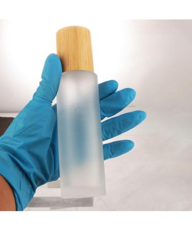 Cosidea 100ml Refillable Bamboo Lid Glass Bottles | Lotion Pump & Travel Containers for Cosmetics - Buy Online on SooperMarket.com