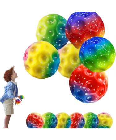6PCs Astro Jump Ball high jumping rubber ball jumps rubber ball moon ball moonball lavaball a banging noise Mini bouncing ball toy bouncy balls for kids party gift (xuancai)