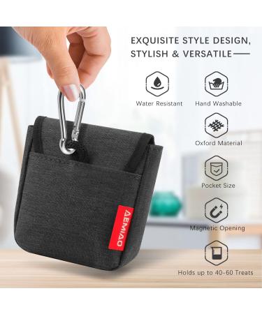 AEMIAO Dog Treat Pouch - Small Magnetic Closure Training Bag for Pet Puppy Walking - Includes Carabiner - Grey - Buy Online on SooperMarket.com