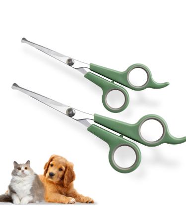 2-Pack Dog Scissors Grooming Stainless Sesel Dog Scissors Safety Round Head Thinning Scissors Dog Grooming 2 Sizes 7.28" and 6.5" Perfect for Dogs Cats and Small Animals