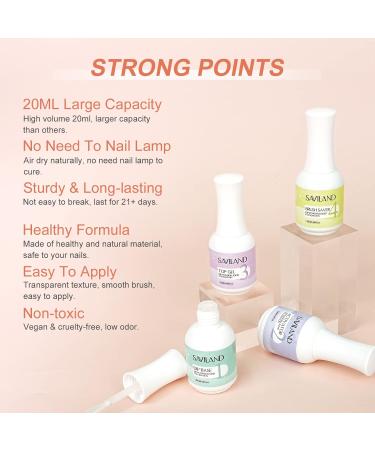 SAVILAND 12 PCS Dip Powder Liquid Set - 20 ml Nail Dip Liquid with Base Top Coat & Activator for French Nail Art | Ideal for Salon & Home Use - Buy Online on SooperMarket.com