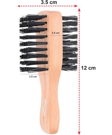 Double Sided Mini Bristle Brush for Afro & Curly Hair | Boar & Nylon Bristles | Soft Hair Brush for Women & Men - Buy Online on SooperMarket.com