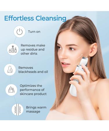 Skin Scrubber Face Spatula Pore Cleaner Blackhead Remover Tool with 3 Modes for Cleansing|Moisturizing|Lifting (White) - Buy Online on SooperMarket.com
