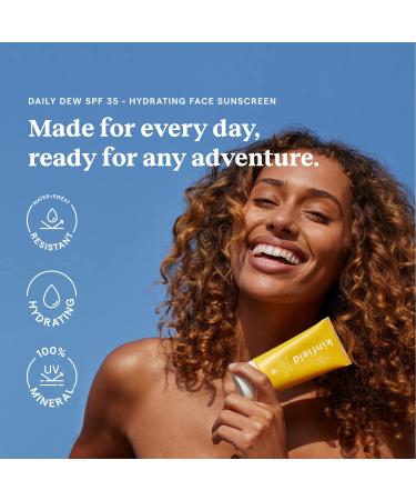 Kinfield Daily Dew SPF 35 Mineral Sunscreen - Water & Sweat Resistant - 2.0 oz - Cruelty-Free & Reef-Safe - Buy Online on SooperMarket.com