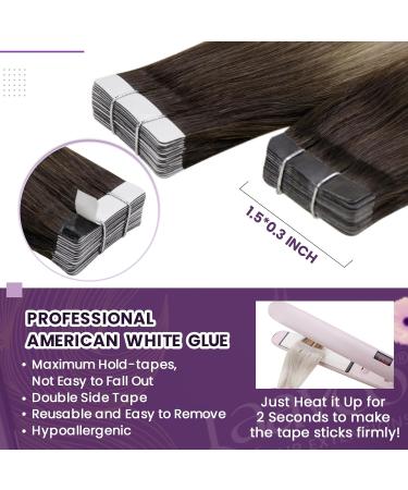 Buy Laavoo 60cm Ombre Blonde Tape In Extensions - Real Hair Balayage 50g 20pcs | Premium Quality #3T8/24 - Buy Online on SooperMarket.com
