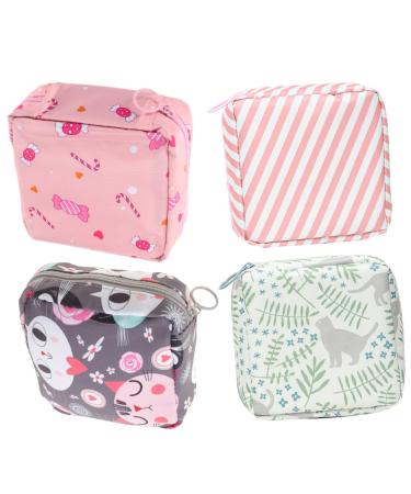 Gogogmee 4pcs Sanitary Napkin Storage Bag Women s Purses Travel Wallet Travel Toiletry Bag Set Period Pads Sanitary Pads Storage Bags Period Bags for Teen Period Container Sanitary Pad Bag