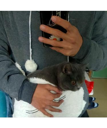 Women Cute Cat Ear Hoodies Pet Carrier Sweatershirt Puppy Kitten Pouch Jumper Long Sleeve Pullover Tops XL White - Buy Online on SooperMarket.com