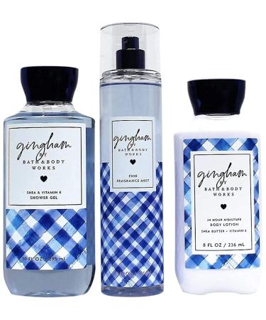 Gingham - The Daily Trio Gift Set Full Size - Shower Gel  Fine Fragrance Mist and Super Smooth Body Lotion - 2019