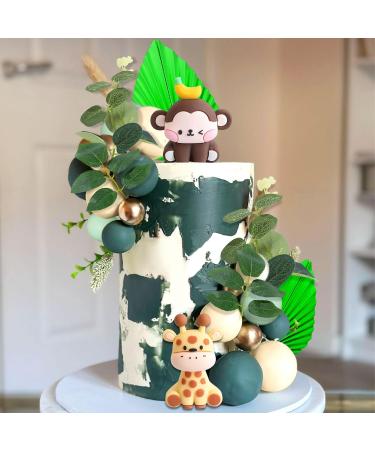 Jevenis Sage Green Jungle Birthday Decor - Tortendeko Animals for Baby Showers & Parties - Buy Online on SooperMarket.com