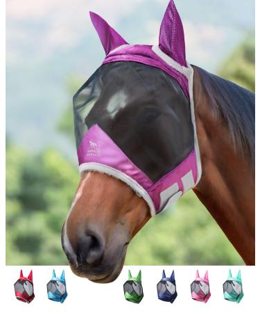 Harrison Howard Caremaster Pro Luminous Horses fly mask UV protection with ear protection lavender purple whole blood (m) amethyst