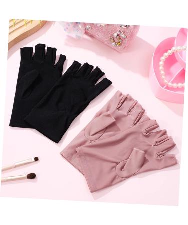 Gogogmee 2 Pairs Gloves Nail Art Supplies Manicure Gloves Gel for Nails Gloves Nail Gloves Nail Gel Nail Anti Gloves Sun Gloves Fingerless Gloves Cotton - Buy Online on SooperMarket.com