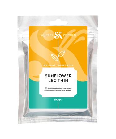 Squires Kitchen Sunflower Lecithin Powder 100g - Specialist Ingredients Premium Quality Sunflower Lecithin Powder Vegan Non-GMO Gluten Free