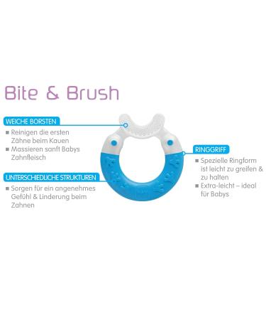 MAM BeiÃring Bite & Brush - Baby Tooth Aid for Gums & Dental Care - Extra-Soft Bristles - Pink - 3+ Months - 1 Piece - Buy Online on SooperMarket.com
