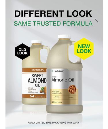 Sweet Almond Oil 64 fl oz - Moisturizing Hair & Skin Oil - Bulk Size Carrier Oil | Vegan & Non-GMO | Horbaach - Buy Online on SooperMarket.com