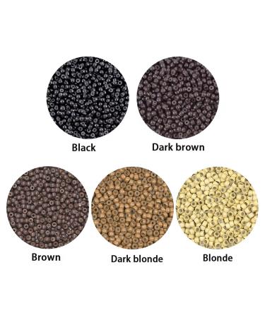 200 Pcs 3.0mm Brown Silicone-Lined Copper Nano Rings Micro Beads for Hair Extensions - Buy Online on SooperMarket.com