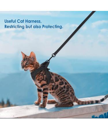 Simpeak Escape Proof Cat Harness and Lead Set Adjustable Soft Cat Walking Jackets with Retractable Cat Leash For Pet Puppy Kitten Indoor Outdoor Walking Black S - Buy Online on SooperMarket.com