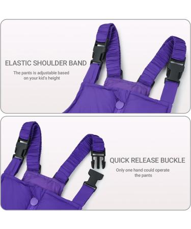 Kids Winter Puffer Jacket & Snow Bib Pants Set | 2-Piece Snowsuit for 3-4 Years | Hooded Down Coat & Snow Pants Outfit | Purple - Buy Online on SooperMarket.com