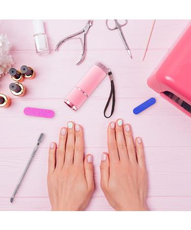 Chumia Mini UV LED Nail Lamp for Gel Nails - Portable Manicure Tool with Nail Cuticle Pusher and Files (Pink) - Buy Online on SooperMarket.com