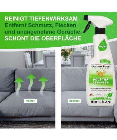 Golden Bull Upholstery Cleaner - Vegan Chemical-Free Stain Remover for Sofa & Auto - 500ml Natural Upholstered Furniture & Car Seat Cleaner - Buy Online on SooperMarket.com