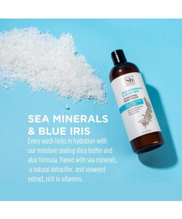 Soapbox Sea Minerals & Blue Iris Body Wash - Moisturizing Cleanser with Aloe Vera & Shea Butter | 16oz Bottles (Pack of 3) - Paraben, Gluten, Silicone Free, Cruelty Free & Vegan - Buy Online on SooperMarket.com