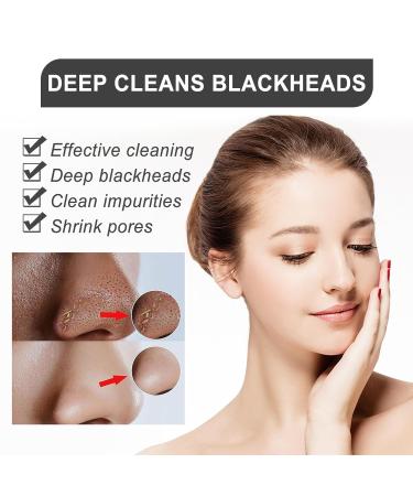 Peel Off Blackhead Removal Mask - Acne Treatment Pore Cleansing Cream & Nose Strips - 30ml + 60 Pcs for Clear Skin - Buy Online on SooperMarket.com