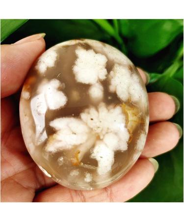 Natural Crystal Rough Crystals Natural Stone Cherry Blossom Agate Crystal Palm Ornaments Home Room Decor Spiritual Reiki Crystals (Color : 100-110g) - Buy Online on SooperMarket.com