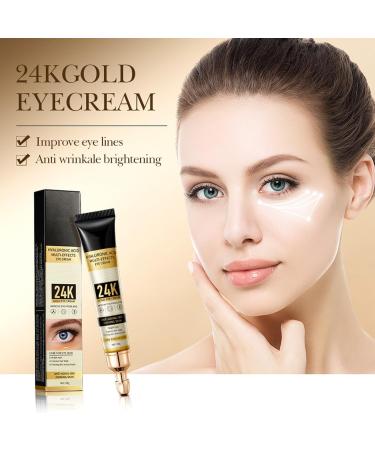 Eye Cream for Dark Circles and Puffy Eyes Brighten Instant Tightener 24K Gold Under Eye Repair Cream Hydrating Brightening Anti Aging Eye Bags Remover Wrinkle Filler Eye Serum for All Skin Types - Buy Online on SooperMarket.com